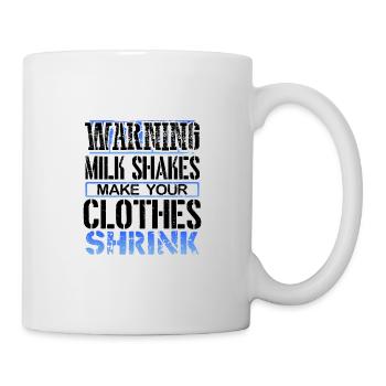 Avertissement de cadeaux de milkshake Les milkshakes font des vêtements - Mug blanc - blanc - Droite