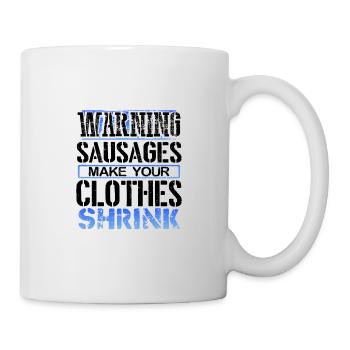 Saucisses Cadeaux Avertissement Saucisses Faire des vêtements - Mug blanc - blanc - Droite