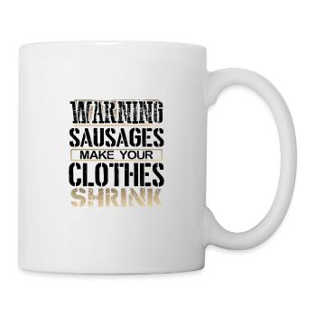 Würstchen Geschenke Warnung Würstchen machen Kleidung - Tasse - Weiß - Rechts