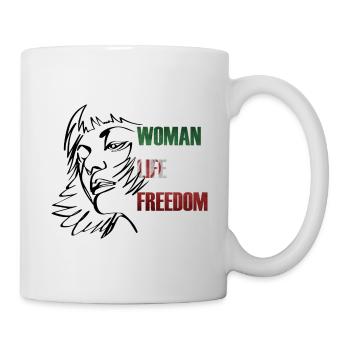 Woman life Freedom Frauenrechte Hoodie - Tasse - Weiß - Rechts