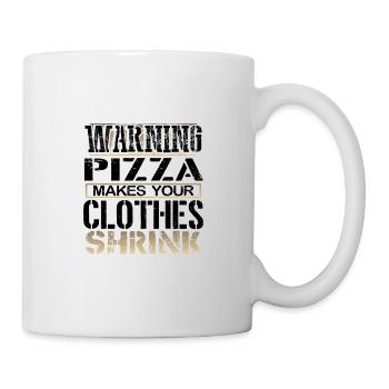 Pizza Lover Gifts Warning Pizza Makes Clothes - Mug - white - Right