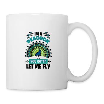 Cadeau de paon Je suis un paon Tu dois me laisser voler - Mug blanc - blanc - Droite
