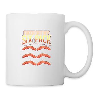 Fitness Humor Check Out My Six Pack Bacon Lover - Mug - white - Right