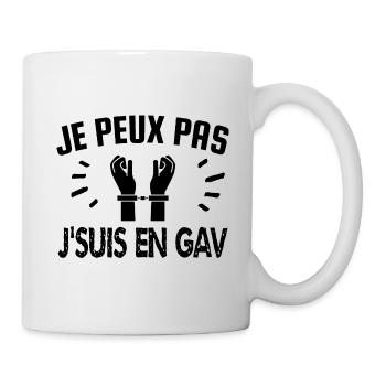 je peux pas je suis en gav - Mug blanc - blanc - Droite