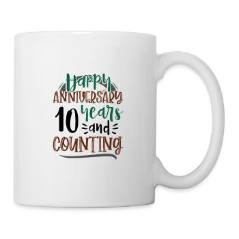 Herzlichen Glückwunsch zum Jubiläum 10 Jahre und 10. - Tasse - Weiß - Rechts
