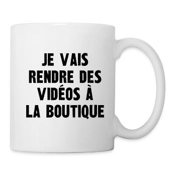 je vais rendre des vidéos à la boutique - Mug blanc - blanc - Droite