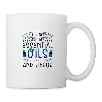 Christian All I Need Ätherische Öle und Jesus - Tasse - Weiß - Rechts