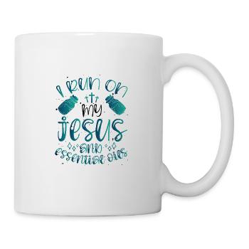 Christian Gift I Run on Jesus and Essential Oils - Mug - white - Right