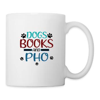 Pho Lover Geschenk Hunde Bücher und Pho Reader Geschenk - Tasse - Weiß - Rechts