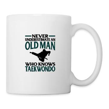Opa Geschenk Unterschätze niemals Alter Mann weiß - Tasse - Weiß - Rechts