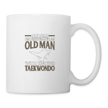 Opa Geschenk Unterschätze niemals Alter Mann weiß - Tasse - Weiß - Rechts