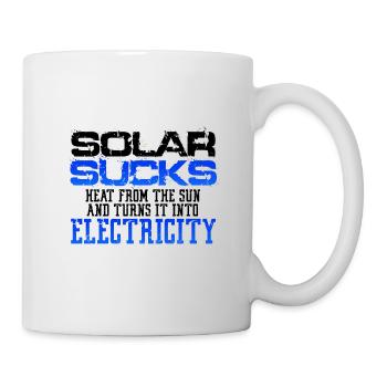 Le solaire aspire la chaleur du soleil se transforme en électricité - Mug blanc - blanc - Droite