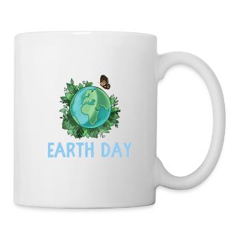 Jour de la Terre Cadeau Globe Plantes Papillon Sauvez le - Mug blanc - blanc - Droite