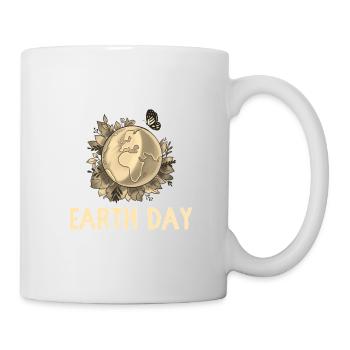 Jour de la Terre Cadeaux Globe Plantes Papillon Sauvez le - Mug blanc - blanc - Droite