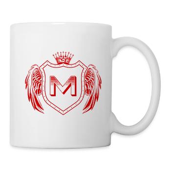 M Buchstabe Wappen - Tasse - Weiß - Rechts