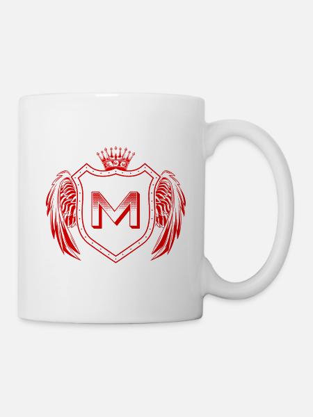 M Buchstabe Wappen - Tasse - Weiß