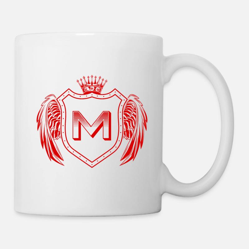 M Buchstabe Wappen - Tasse - Weiß
