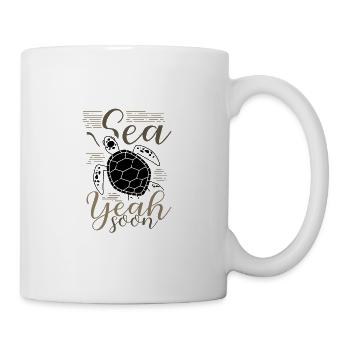 Sea Yeah Soon Sea Turtle Humor Turtle Lover Gift - Mug - white - Right