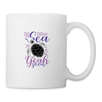 Sea Yeah Soon Sea Turtle Humor Turtle Lover Gift - Mug - white - Right