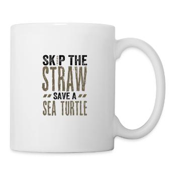Marine Conservation Geschenke Überspringen Sie einen Strohhalm Retten Sie ein Meer - Tasse - Weiß - Rechts