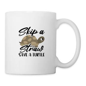 Meeresschutz Geschenk Überspringen Sie einen Strohhalm Save a - Tasse - Weiß - Rechts