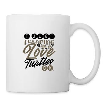 Turtle Lover Gift Idea Just Freaking Love Turtles - Mug - white - Right