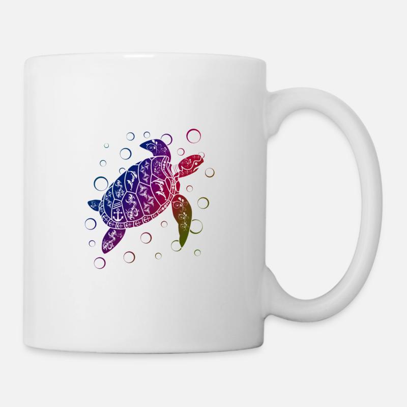 Conservation marine Tortue de mer polynésienne Cadeau - Mug blanc - blanc