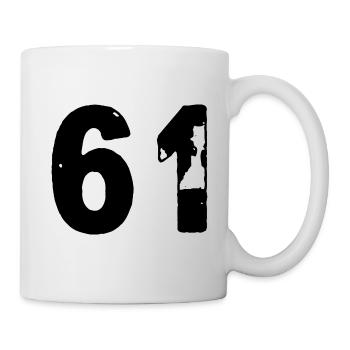61 Maillot numéro - Mug blanc - blanc - Droite