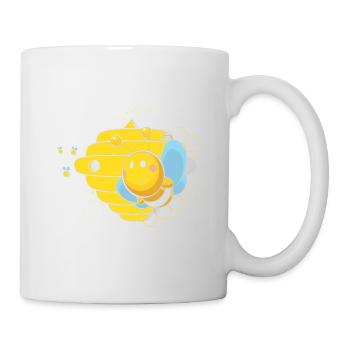 Cute Honeybee and Beehive Beekeeper Gift - Mug - white - Right