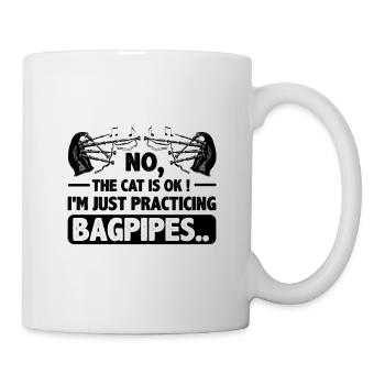 Cadeau de joueur de cornemuse Non, le chat va bien juste pratiquer - Mug blanc - blanc - Droite
