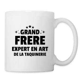 Grand frère expert en art de la taquinerie - Mug blanc - blanc - Droite