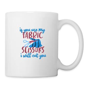 Cadeau de couturière si vous utilisez mes ciseaux en tissu - Mug blanc - blanc - Droite
