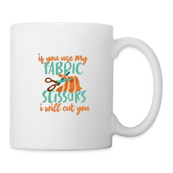 Cadeau de couturière si vous utilisez mes ciseaux en tissu - Mug blanc - blanc - Droite