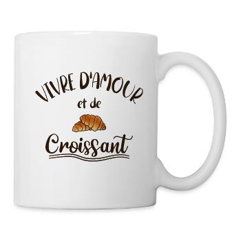 Vivre d'Amour et De Croissant - Mug blanc - blanc - Droite