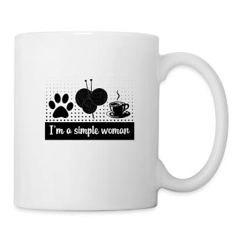 Cadeaux de tricot Je suis une femme simple cadeau chien chat - Mug blanc - blanc - Droite