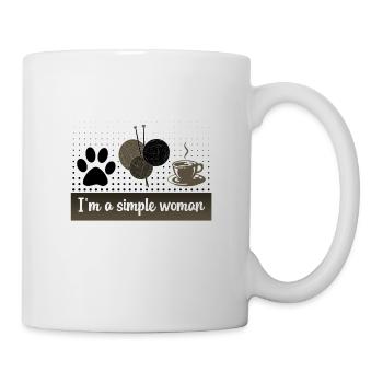 Cadeau Tricoteur Je suis une femme simple cadeau chien chat - Mug blanc - blanc - Droite
