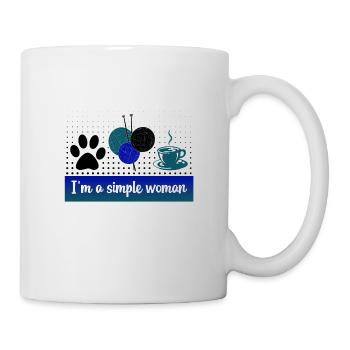 Tricoter Cadeau Je suis une femme simple Cadeaux Chien Chat - Mug blanc - blanc - Droite