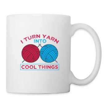 Knitter Gift Turn Yarn Into Cool Things Knitting - Mug - white - Right