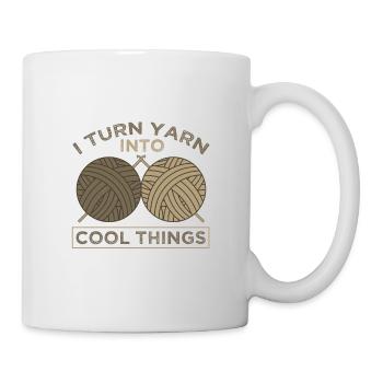 Knitter Gifts Turn Yarn Into Cool Things Knitting - Mug - white - Right