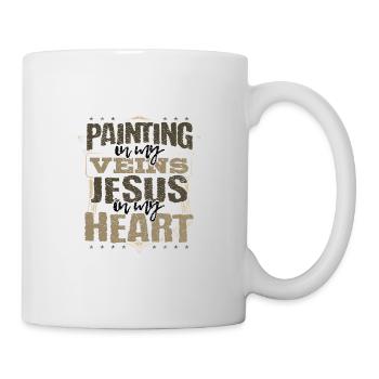 Maler Geschenk Malerei in meinen Adern Jesus ist in meinem - Tasse - Weiß - Rechts