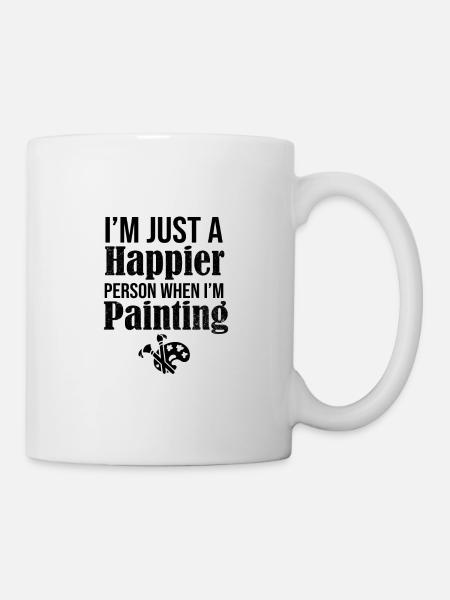 Peintre Cadeau Personne plus heureuse quand artiste de peinture - Mug blanc - blanc