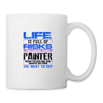 Malen Geschenk Leben voller Risiken Erzählen überspringen - Tasse - Weiß - Rechts
