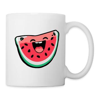 Bande dessinée sur la pastèque - Mug blanc - blanc - Droite