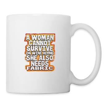 Quilterin Geschenk Frau kann Wein nicht überleben allein braucht - Tasse - Weiß - Rechts