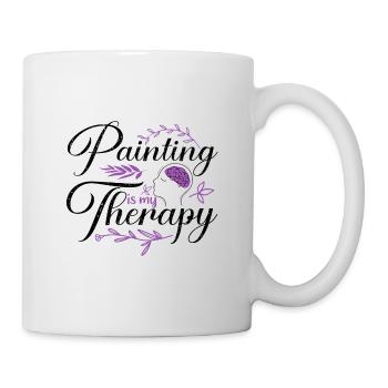Maler Geschenk Malerei ist meine Therapie Geschenke für eine - Tasse - Weiß - Rechts
