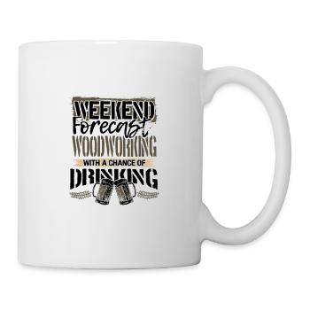 Prévisions de fin de semaine de cadeaux pour les menuisiers Menuiserie et - Mug blanc - blanc - Droite