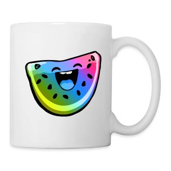 Pastèque Bande dessinée colorée - Mug blanc - blanc - Droite