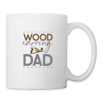 Sculpture sur bois Papa Cadeau Sculpture sur bois Cadeaux - Mug blanc - blanc - Droite