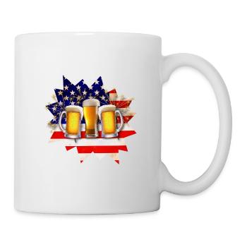 Lustige amerikanische Flagge patriotische Biertrinker Geschenk - Tasse - Weiß - Rechts
