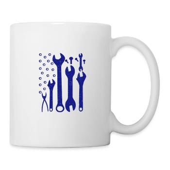 Patriotic Mechanic Gifts American Flag Made of - Mug - white - Right